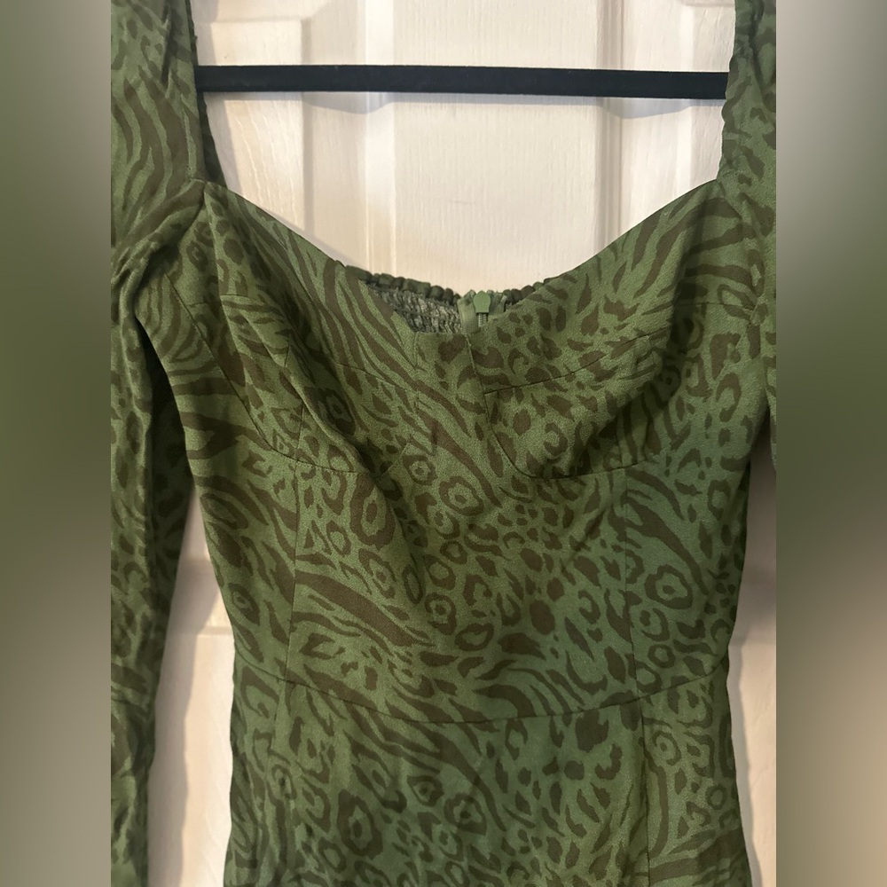 Women’s Reformation Mochi Jungle Animal Print Green Dress Party Event‎ Size 2. - Picture 6 of 10